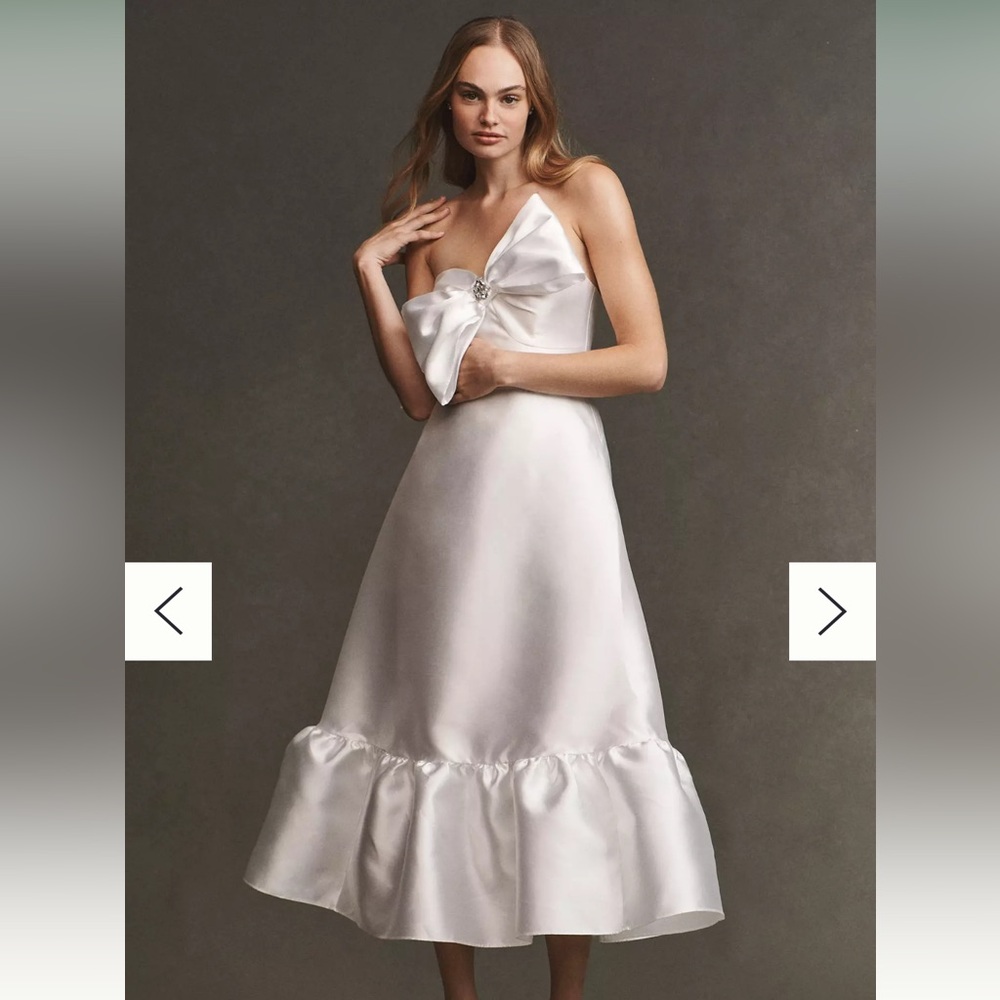 Hutch Strapless Crystal Bow-Tie Midi Dress